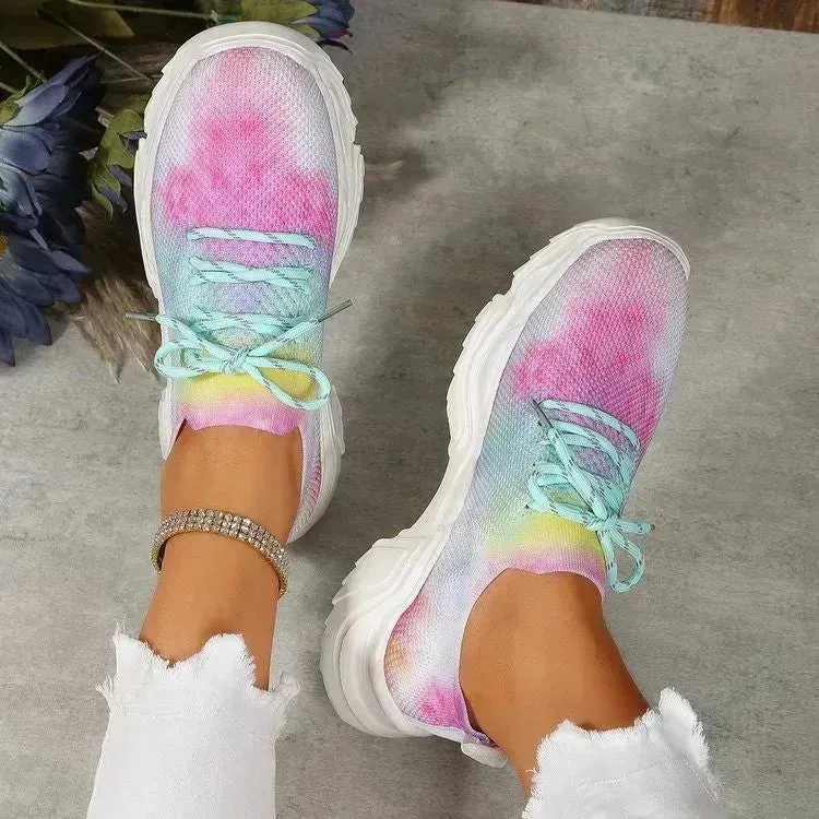 Flower Sports Running Shoes Women's Fashion Flat Sneakers