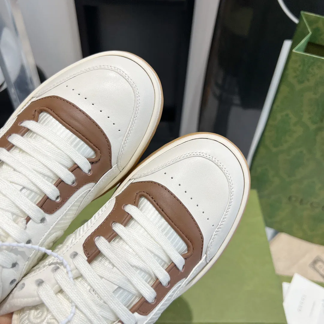 GCI Men's Mac80  Off White and Brown Leather Sneakers-185