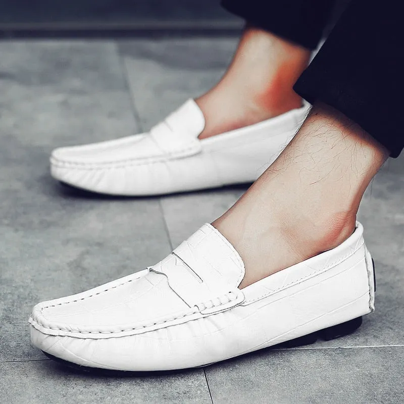 Genuine Leather Casual Slip On Moccasin Loafers