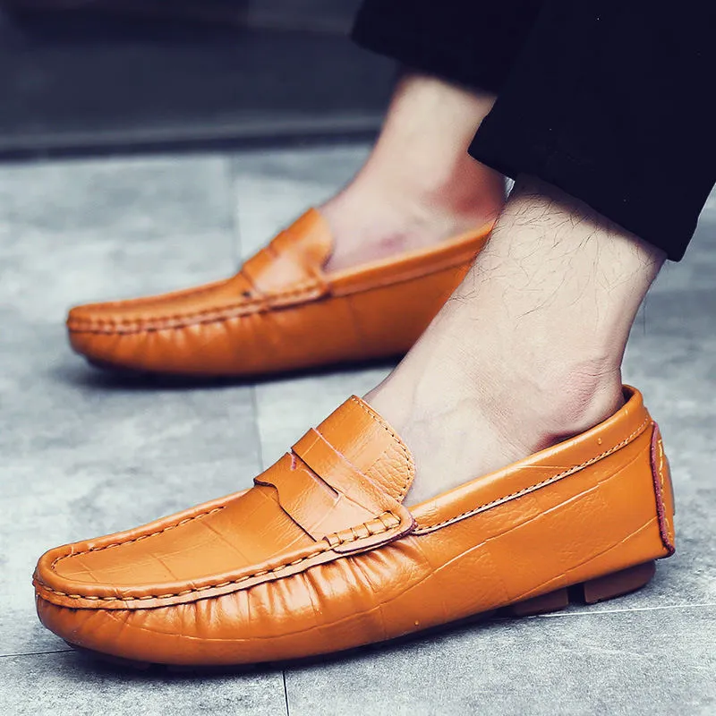 Genuine Leather Casual Slip On Moccasin Loafers