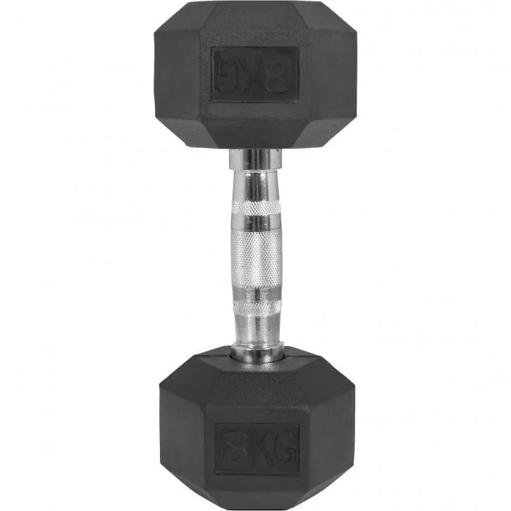 Hex Rubber Dumbbell 8KG