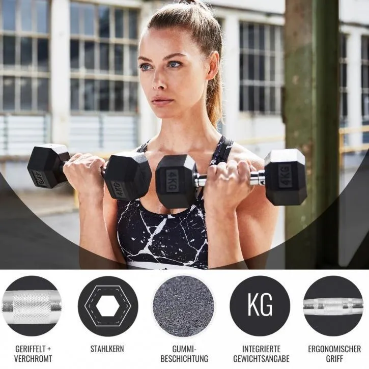 Hex Rubber Dumbbell 8KG