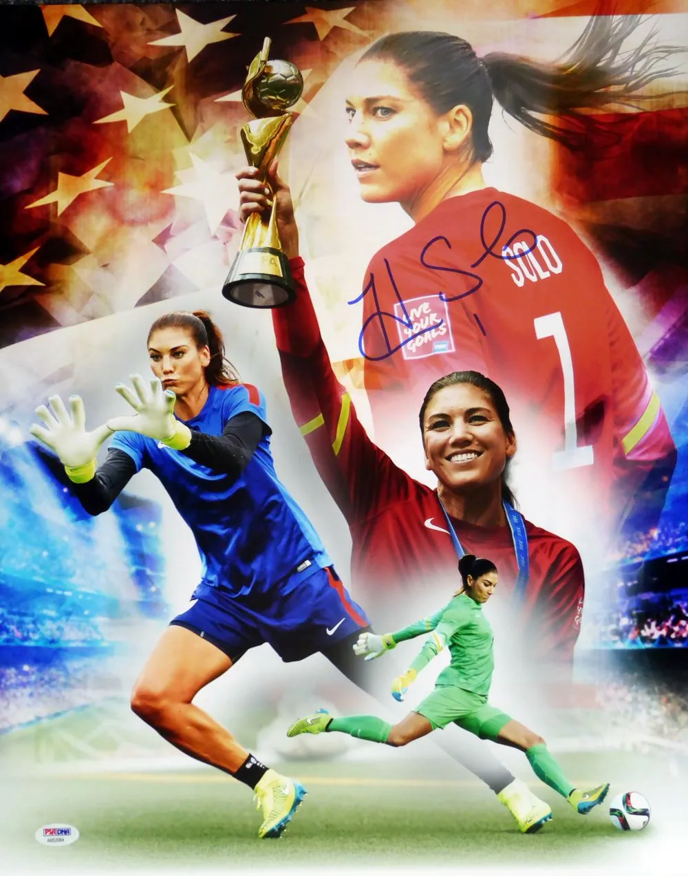 Hope Solo Signed 16x20 USA Women's Soccer Collage Photo PSA/DNA