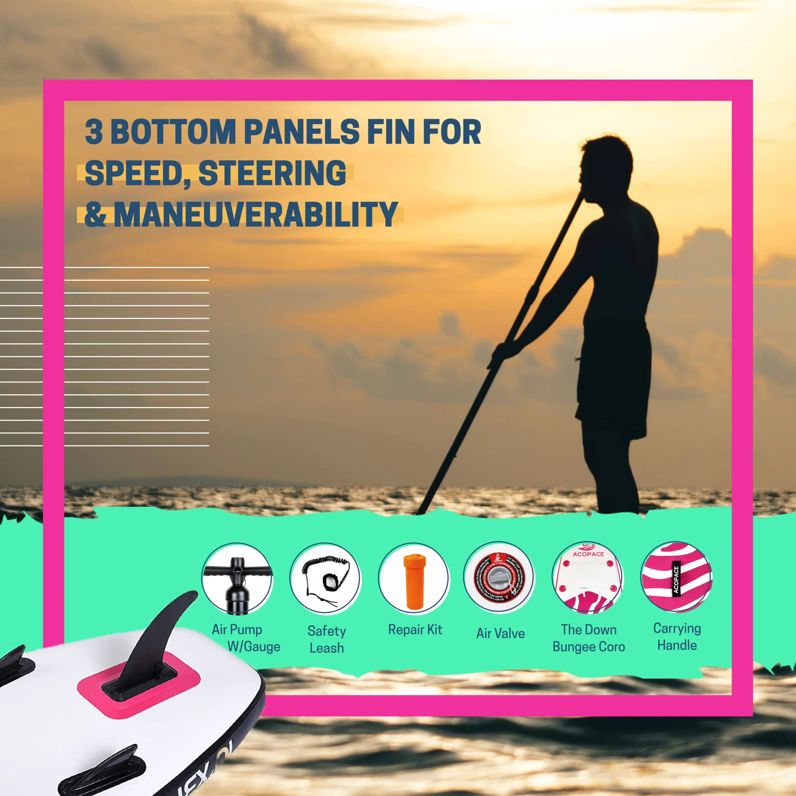 Inflatable Paddle Boards, 10'6 33"/10'x31 x6 Stand up Paddleboard, Durable SUP