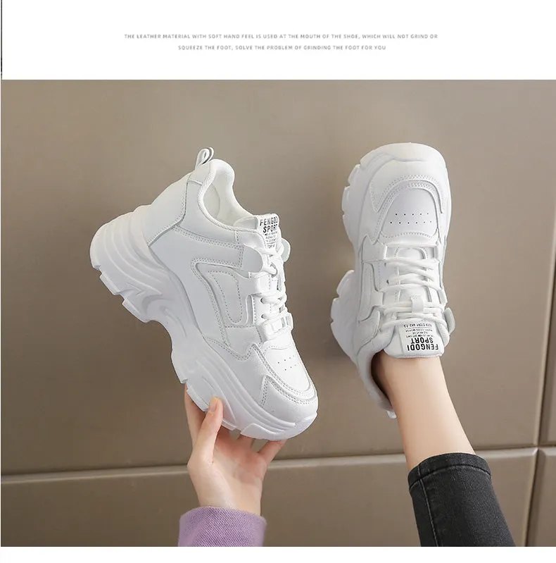 ins thick-soled height-enhancing casual breathable sports shoes