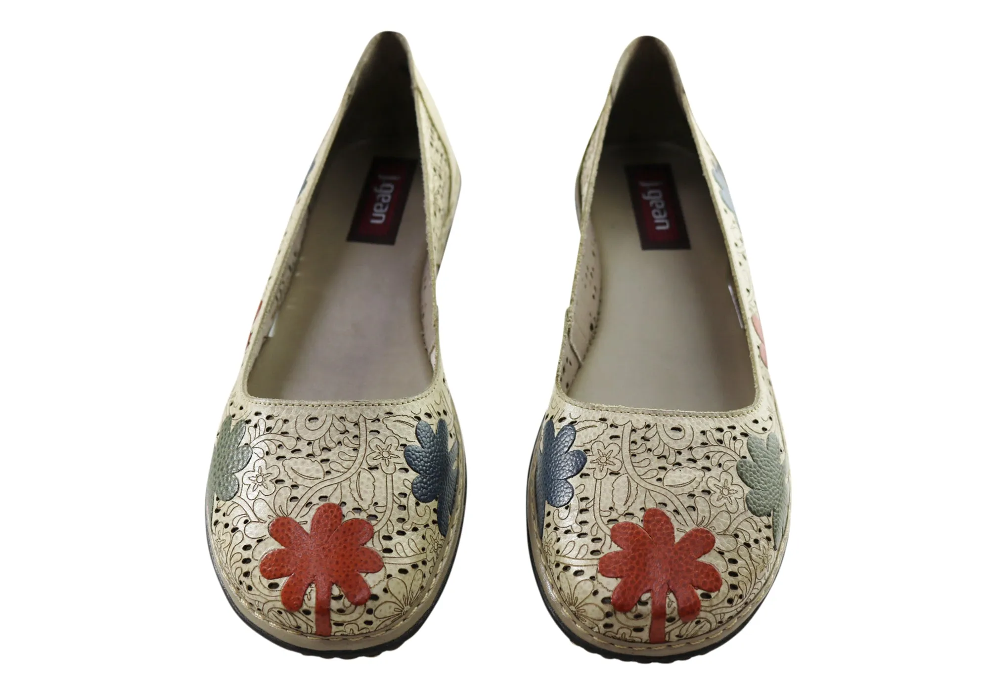 J Gean Poppy Womens Comfortable Leather Shoes Made In Brazil