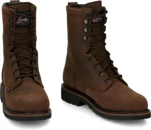 Justin Men's 8" Stampede Drywall Waterproof Brown - Steel Toe