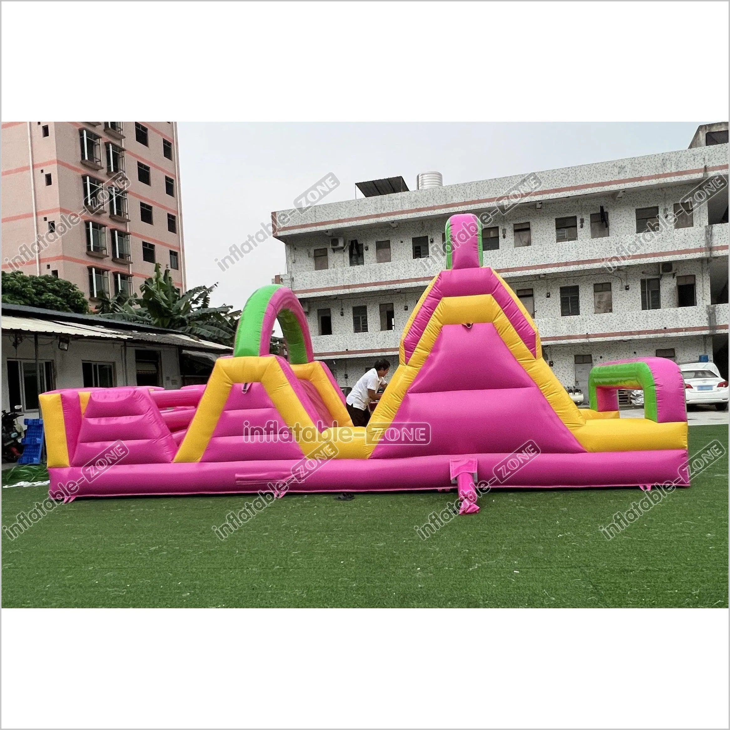 Large Obstacle Course Party Event Energy Challenge Sports Inflatable Obstacle Jumping Castle Bouncer With Slide