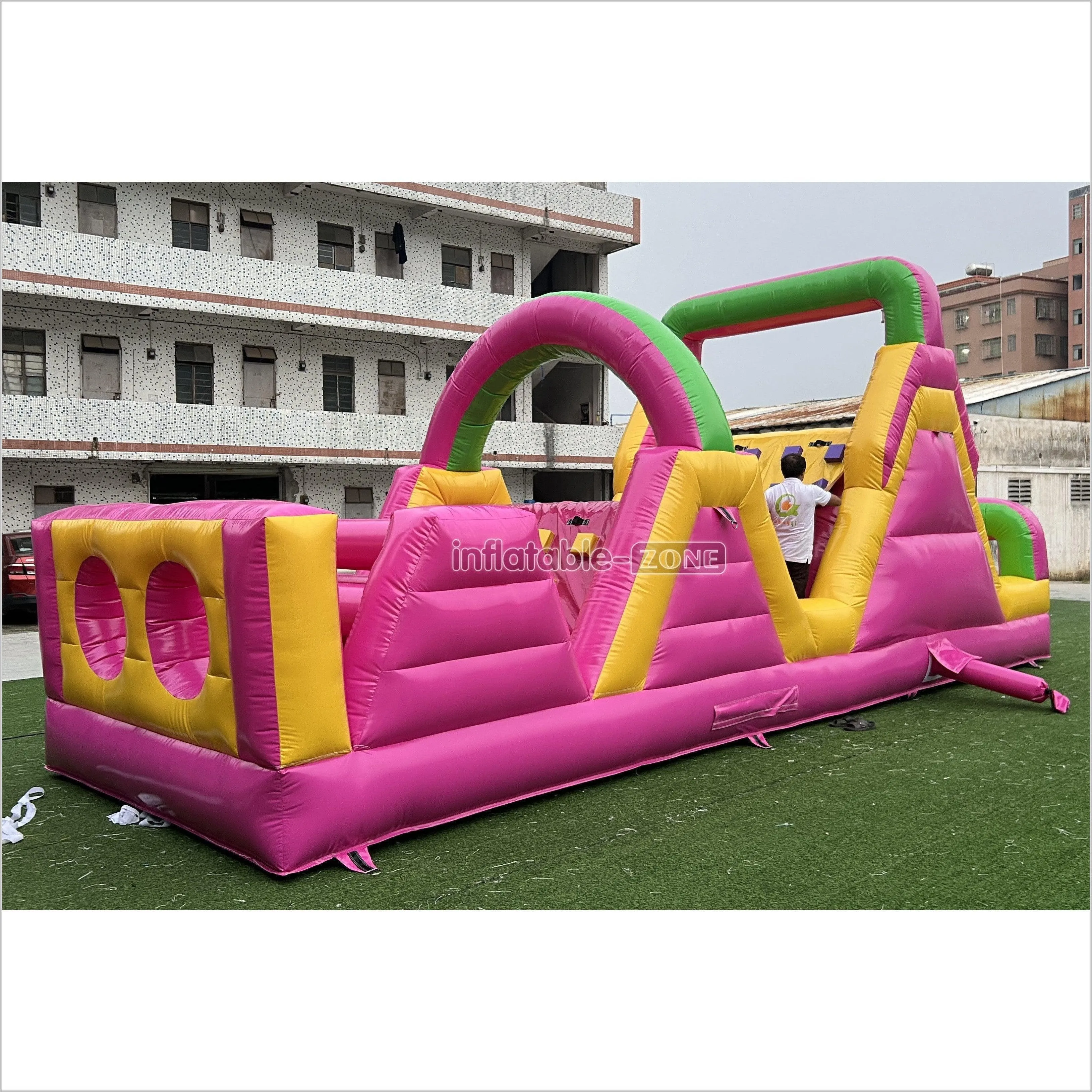 Large Obstacle Course Party Event Energy Challenge Sports Inflatable Obstacle Jumping Castle Bouncer With Slide