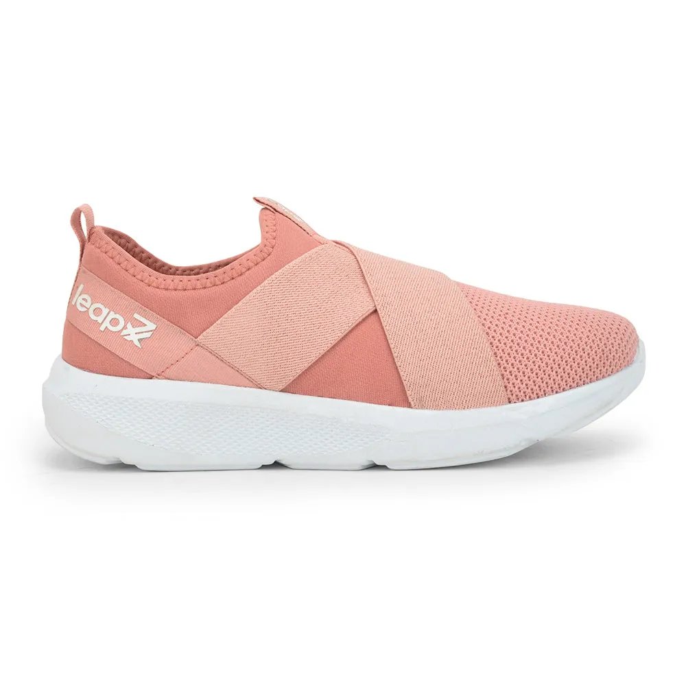 Leap7x Non Lacing Peach Casual Slip on Shoes For Women SKATERS-5 By Liberty