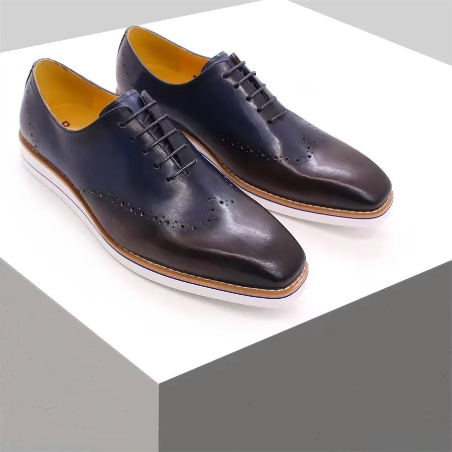 LeatherLux Modish Hand-Painted Casual Shoes