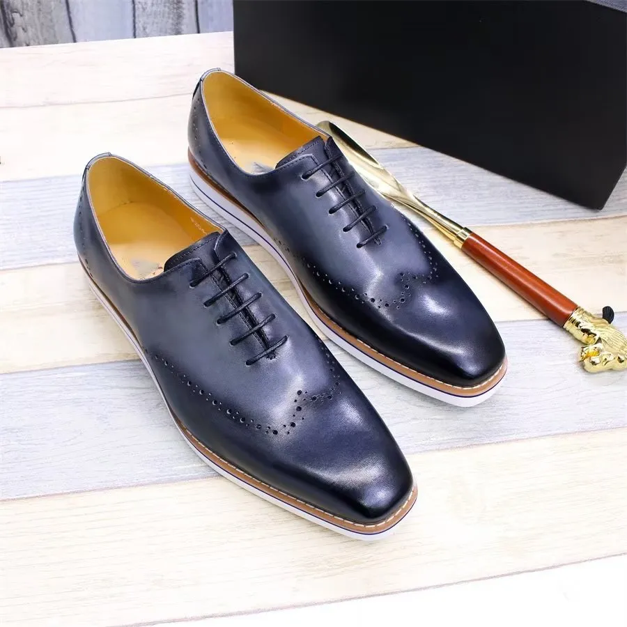 LeatherLux Modish Hand-Painted Casual Shoes