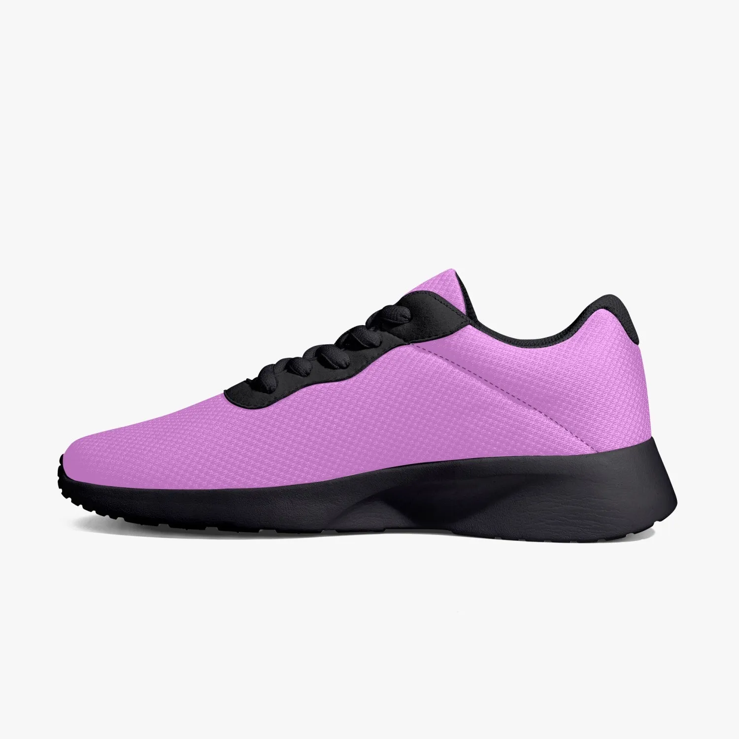 Light Pink Color Unisex Sneakers, Soft Solid Color Best Lifestyle Unisex Casual Designer Mesh Running Shoes With Black Soles