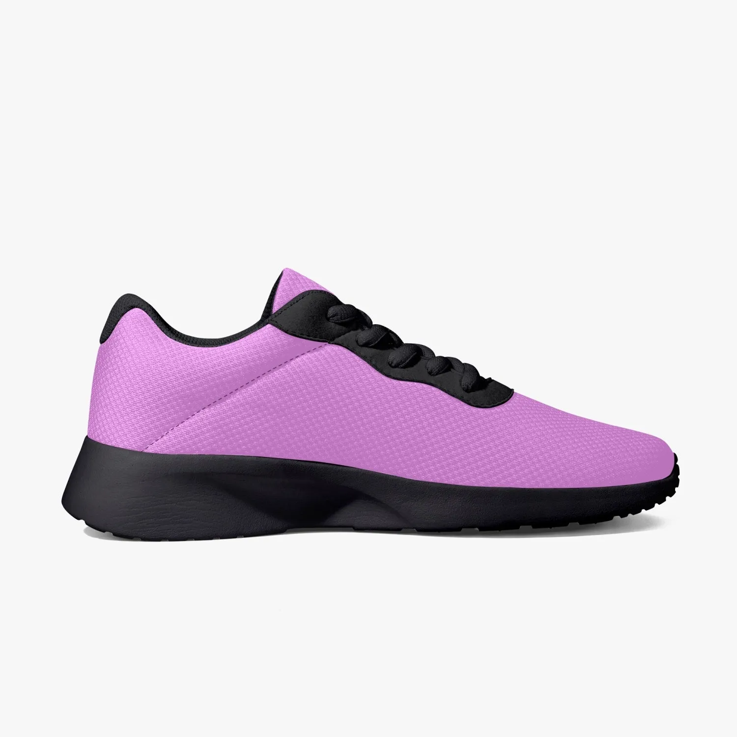 Light Pink Color Unisex Sneakers, Soft Solid Color Best Lifestyle Unisex Casual Designer Mesh Running Shoes With Black Soles