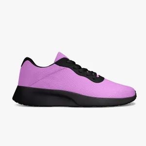 Light Pink Color Unisex Sneakers, Soft Solid Color Best Lifestyle Unisex Casual Designer Mesh Running Shoes With Black Soles