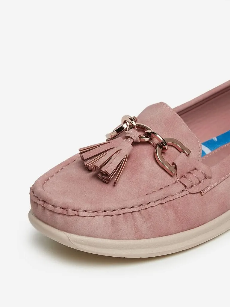 LUNA BLU Pink Hardware Design Loafers