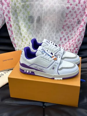 LUV Women's Purple and White Trainer  Sneakers-096