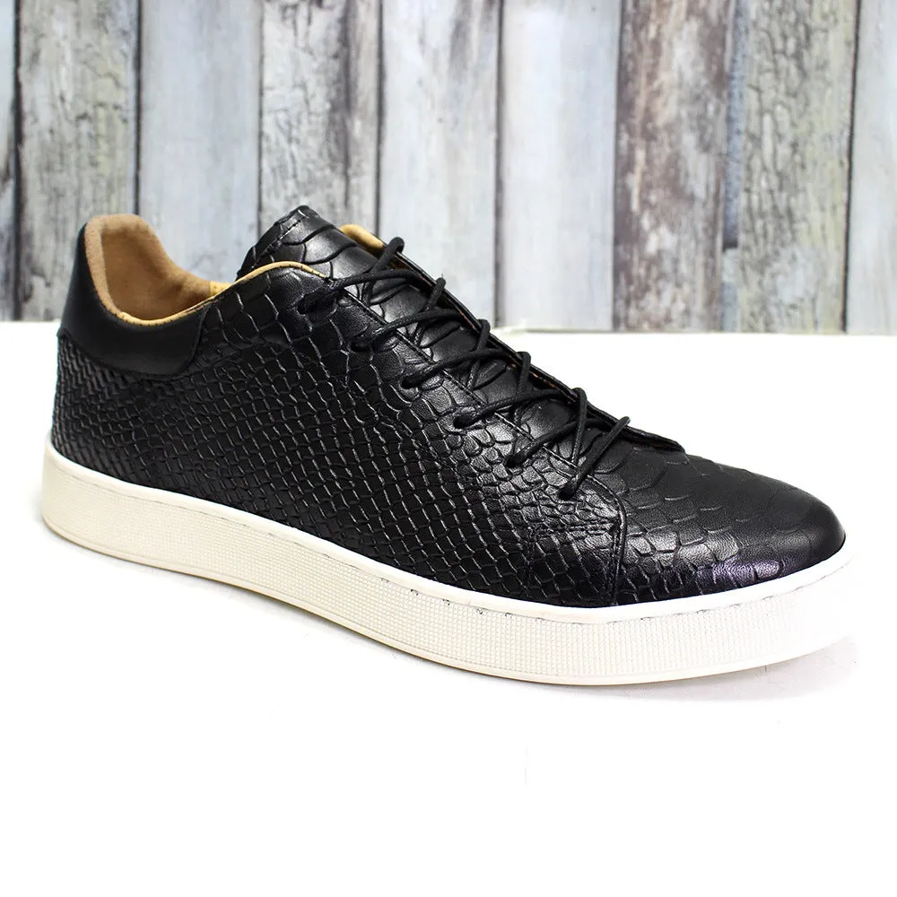 Men's Embossed Flat Casual Leather Shoes