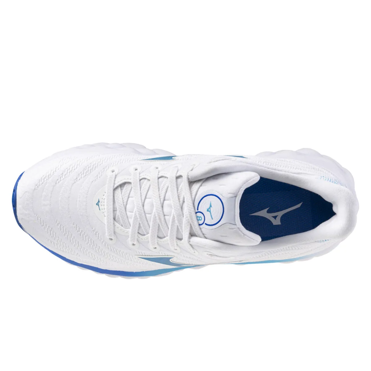 Mizuno Wave Sky 8 Womens | White/laser Blue/mugen Blue