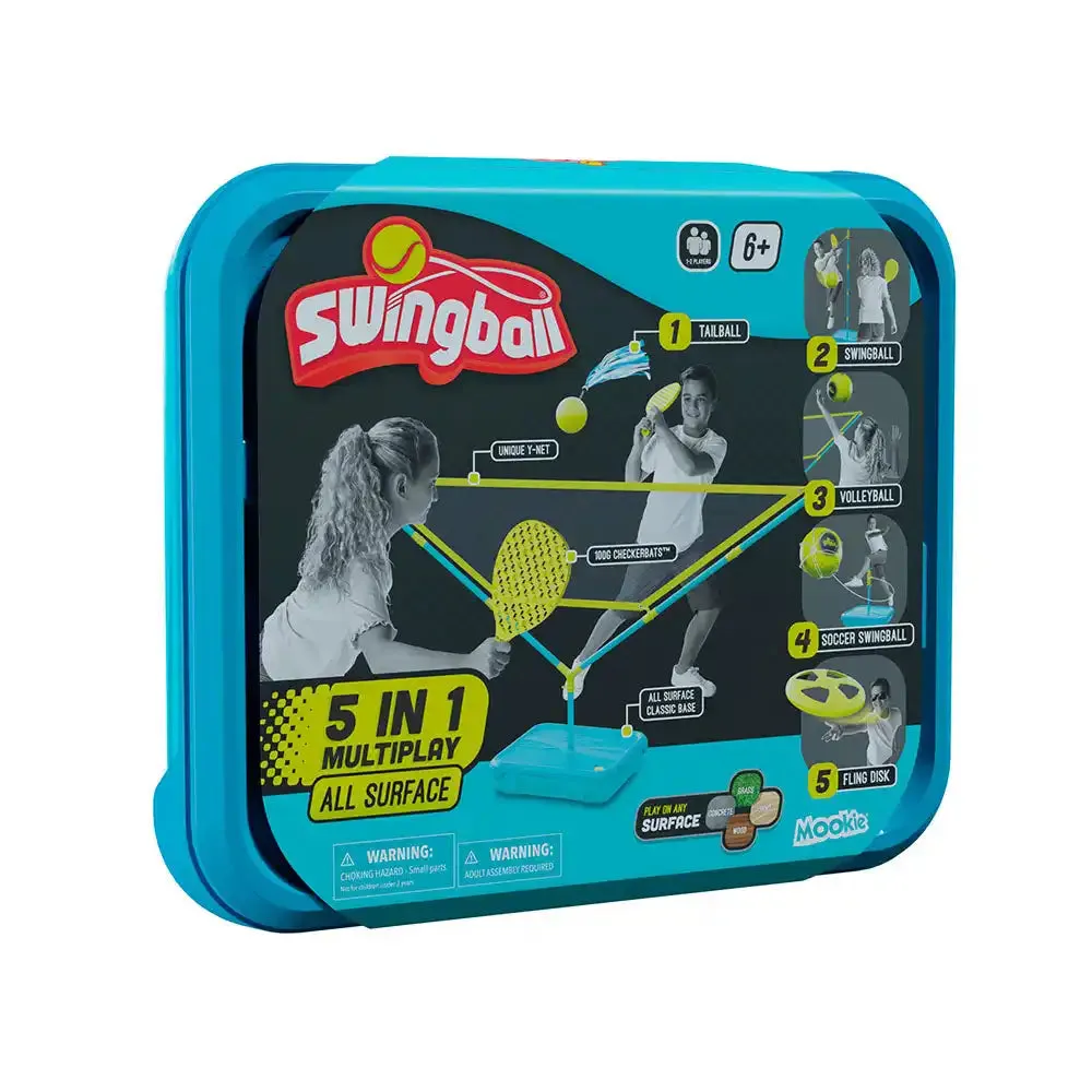 Mookie Value 5 In 1 (Swingball, Soccer Ball, Volleyball, Flying Disc And Tiny Tailball) Swingball