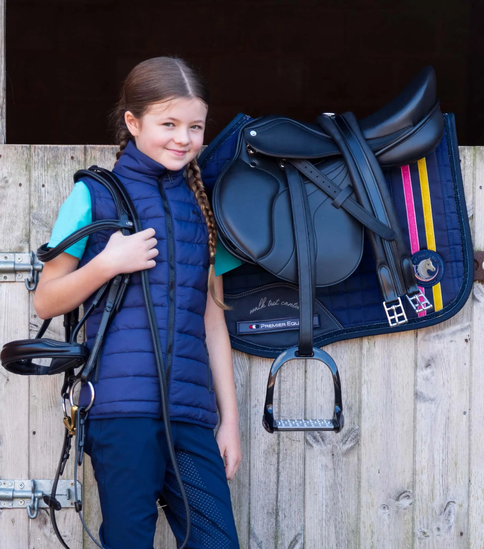 My Pony Jack Cotton GP/Jump Glitter Saddle Pad Navy