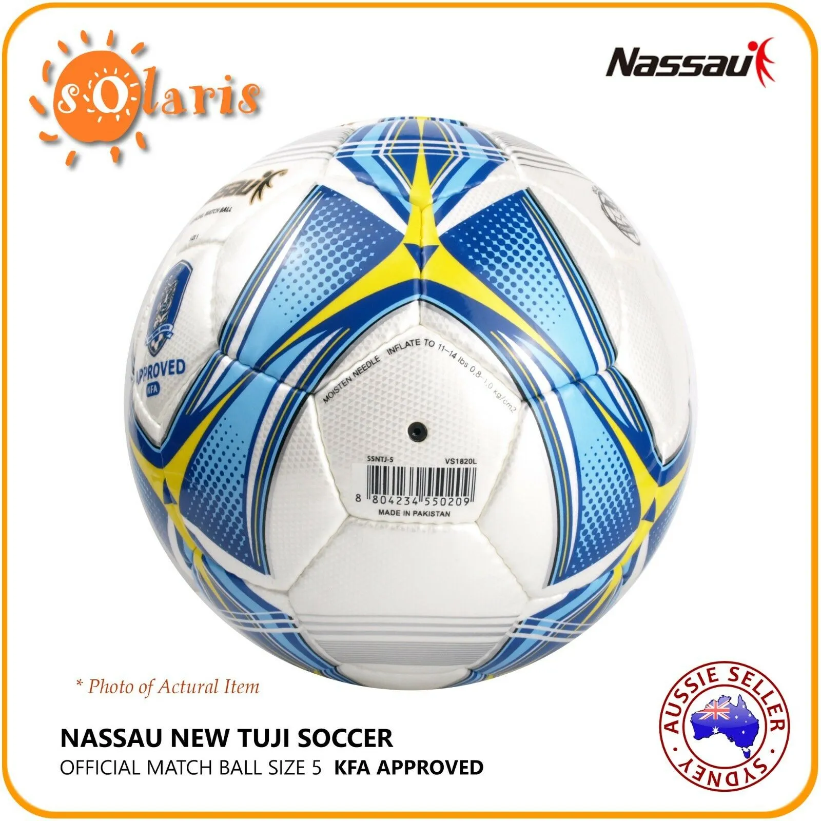 NASSAU NEW TUJI Soccer Ball Size5 KFA Approved Football Official Match Game Ball