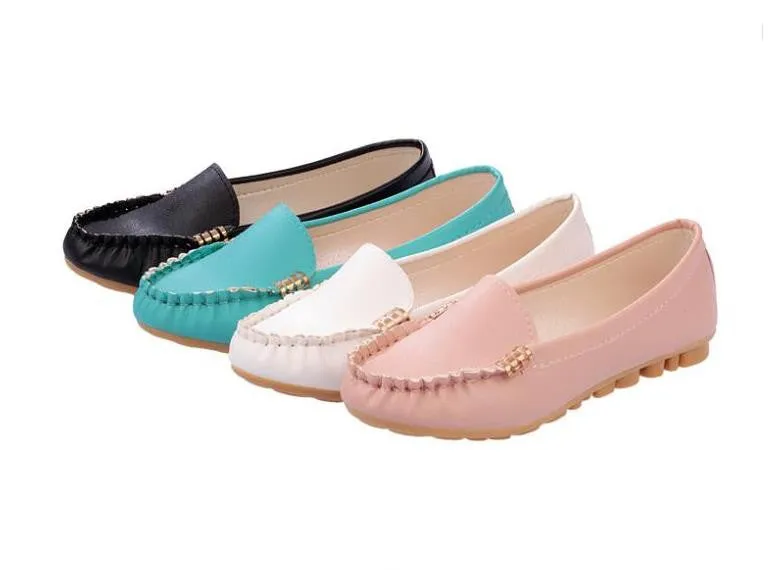 New Arrivals women flats leather fashion shoes slip on woman loafer