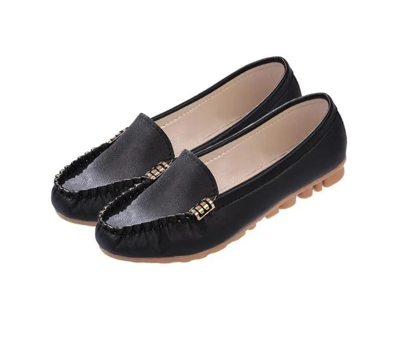 New Arrivals women flats leather fashion shoes slip on woman loafer