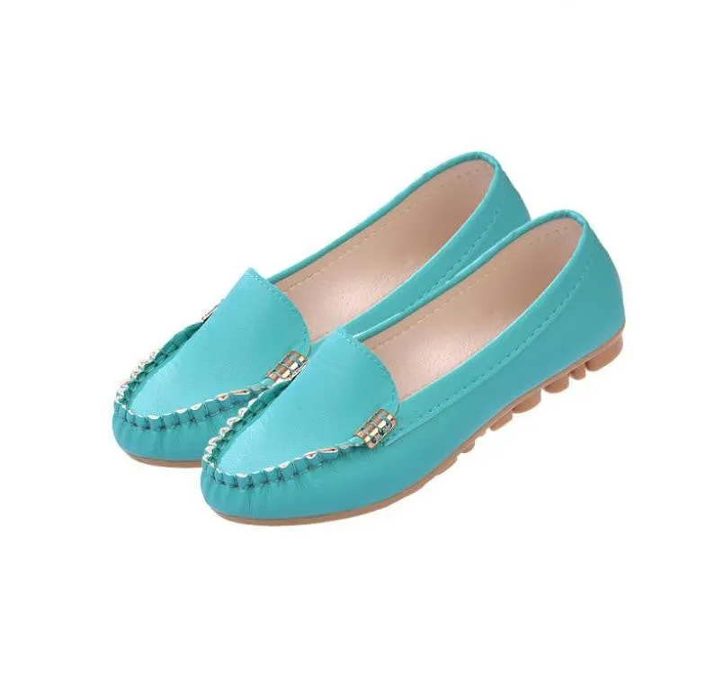 New Arrivals women flats leather fashion shoes slip on woman loafer