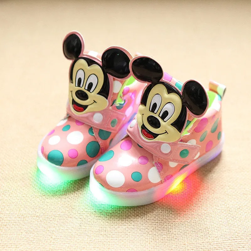 New European fashion cute LED lighting children shoes hot sales Lovely kids sneakers high quality cool boy girls boots