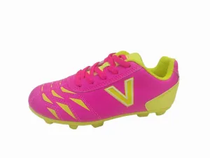 New Victor Sierra Kids Cattura MD Jr Soccer Shoes Size 13.5T Pink/Yellow