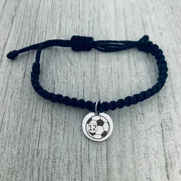 Personalized Engraved Soccer Rope Bracelet