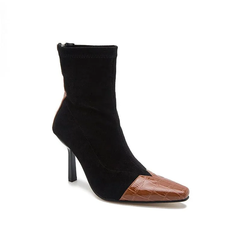 Pointed-toe Kitten Heel Boots