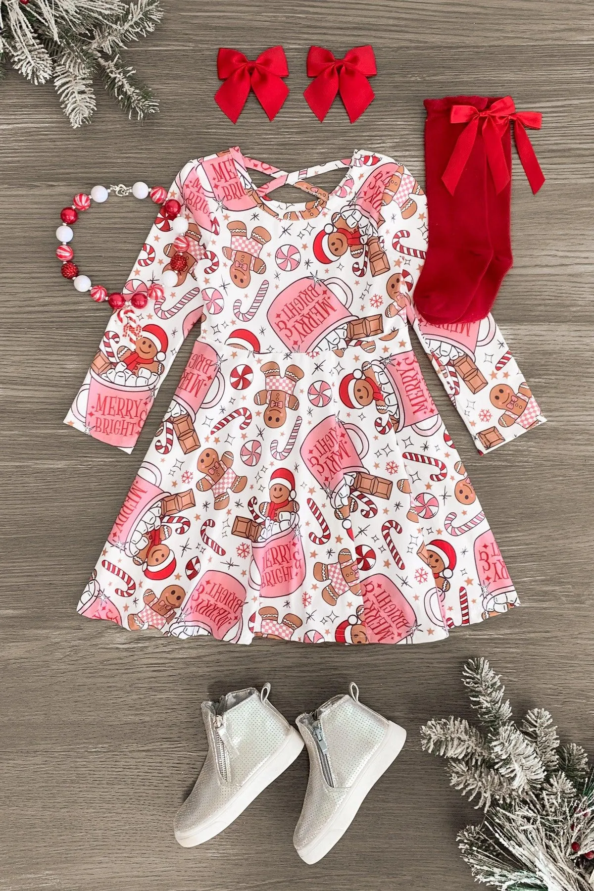 "Merry & Bright" Gingerbread Hot Cocoa Dress