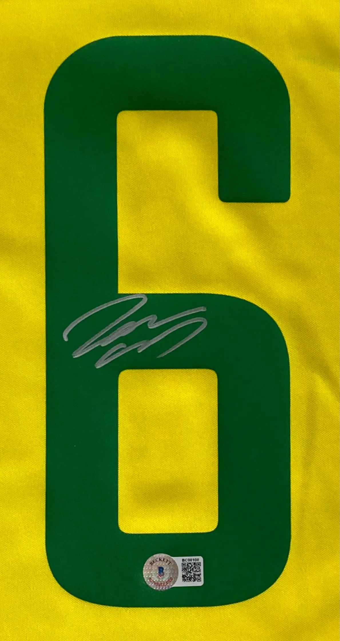 Roberto Carlos Signed Brazil Yellow Nike Soccer Jersey BAS