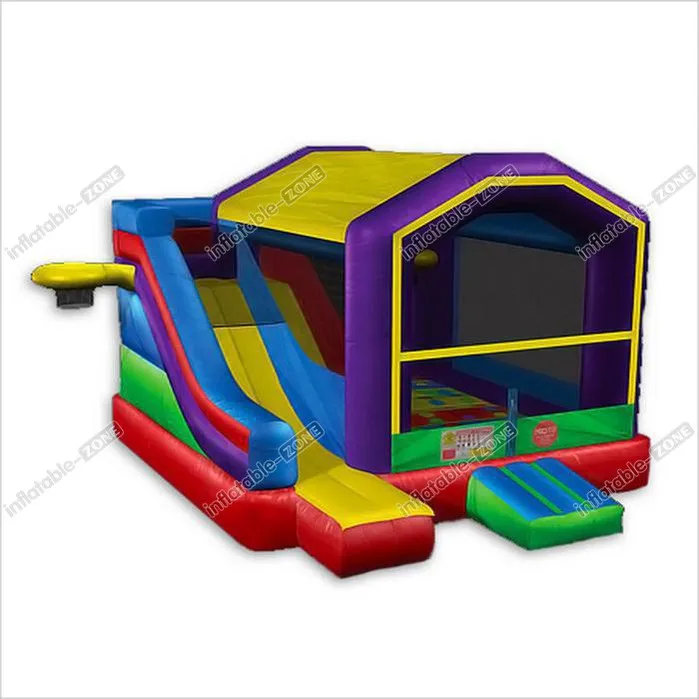 Royal Inflatable Basketball Bounce House , Sports Games Castle Bounce House With Slide