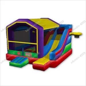 Royal Inflatable Basketball Bounce House , Sports Games Castle Bounce House With Slide