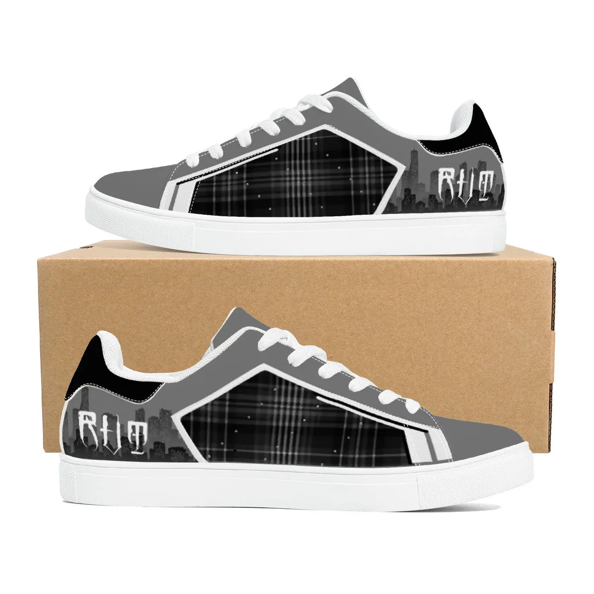 RVT Low-Top Synthetic Leather Sneakers - Skyline Plaid