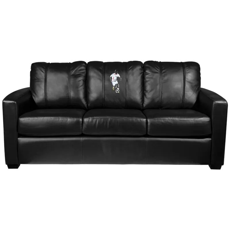 Silver Sofa with Soccer Forward Logo Panel