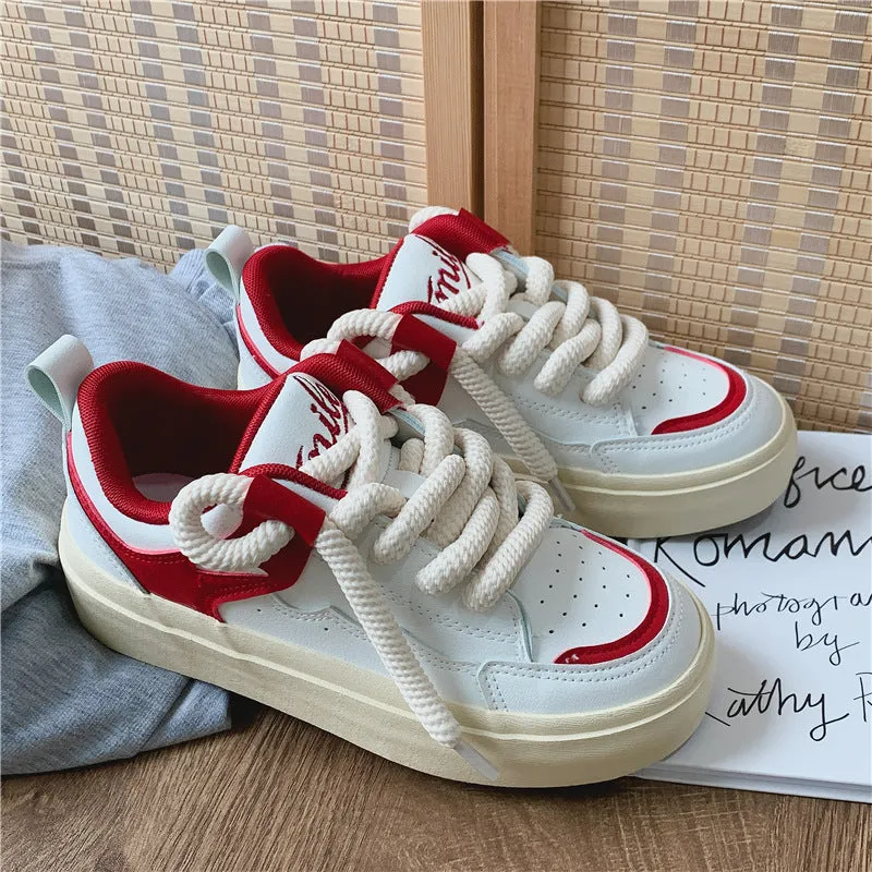 Skateboard Female Korean Sports White Style Canvas Shoes