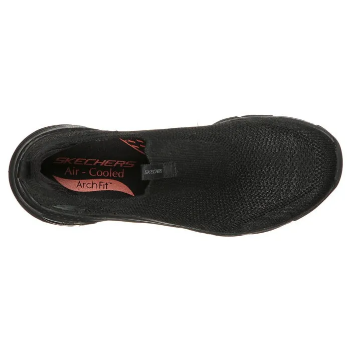 Skechers Arch Fit Slip Ons Keep It Up Black