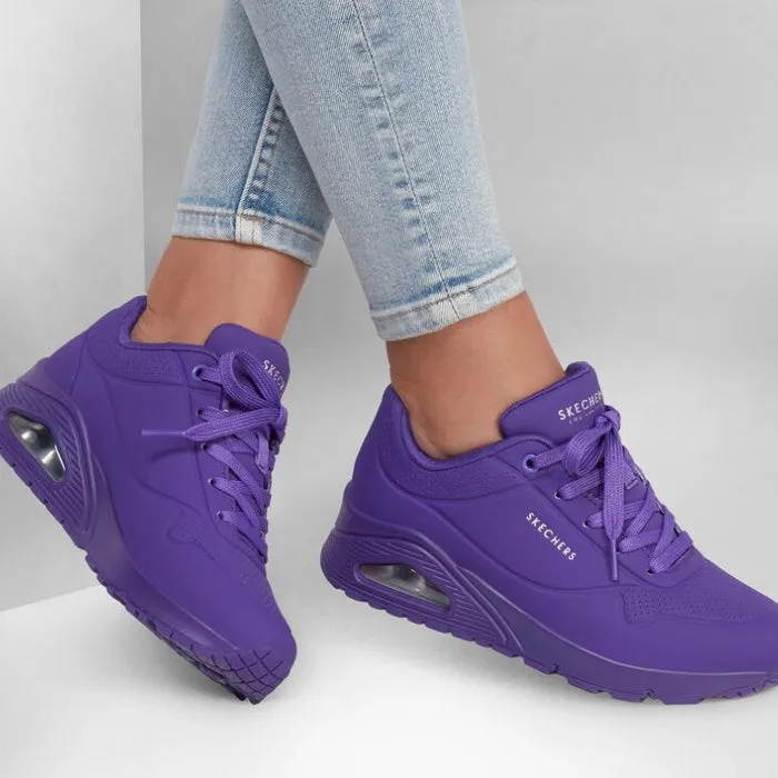 Skechers Uno Night Shades Womens Trainer - Purple LAST ONE Clearance