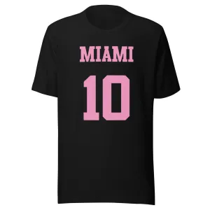 Sprorts And Fitness T-shirt Miami 10 Soccer Short Sleeve 100% Cotton Crew Neck Top