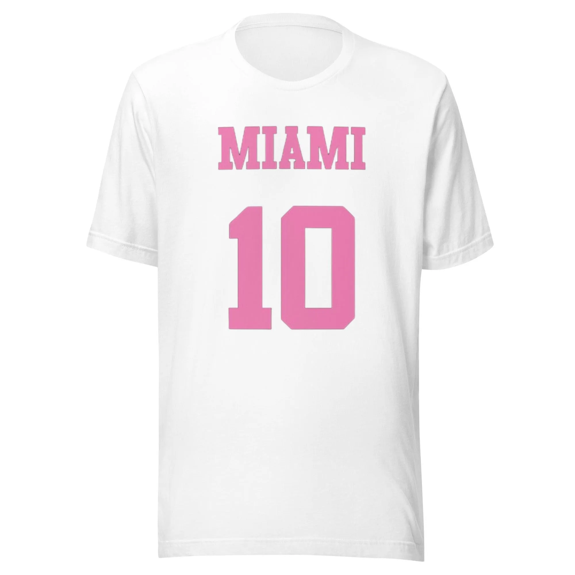 Sprorts And Fitness T-shirt Miami 10 Soccer Short Sleeve 100% Cotton Crew Neck Top