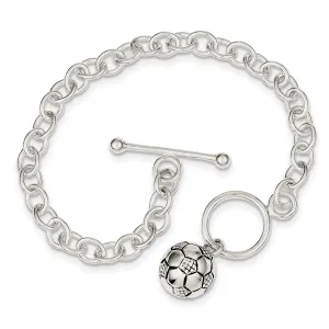 Sterling Silver Soccer Ball Bracelet