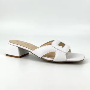 The Rectangle Slide Sandal in White