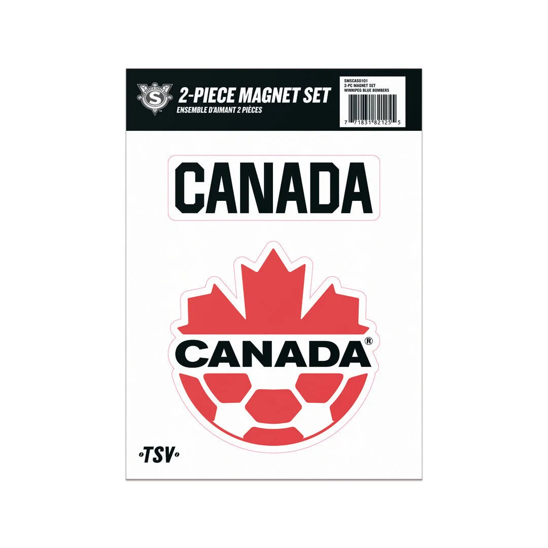 The Sports Vault Canada Soccer 2-Piece Magnet Set