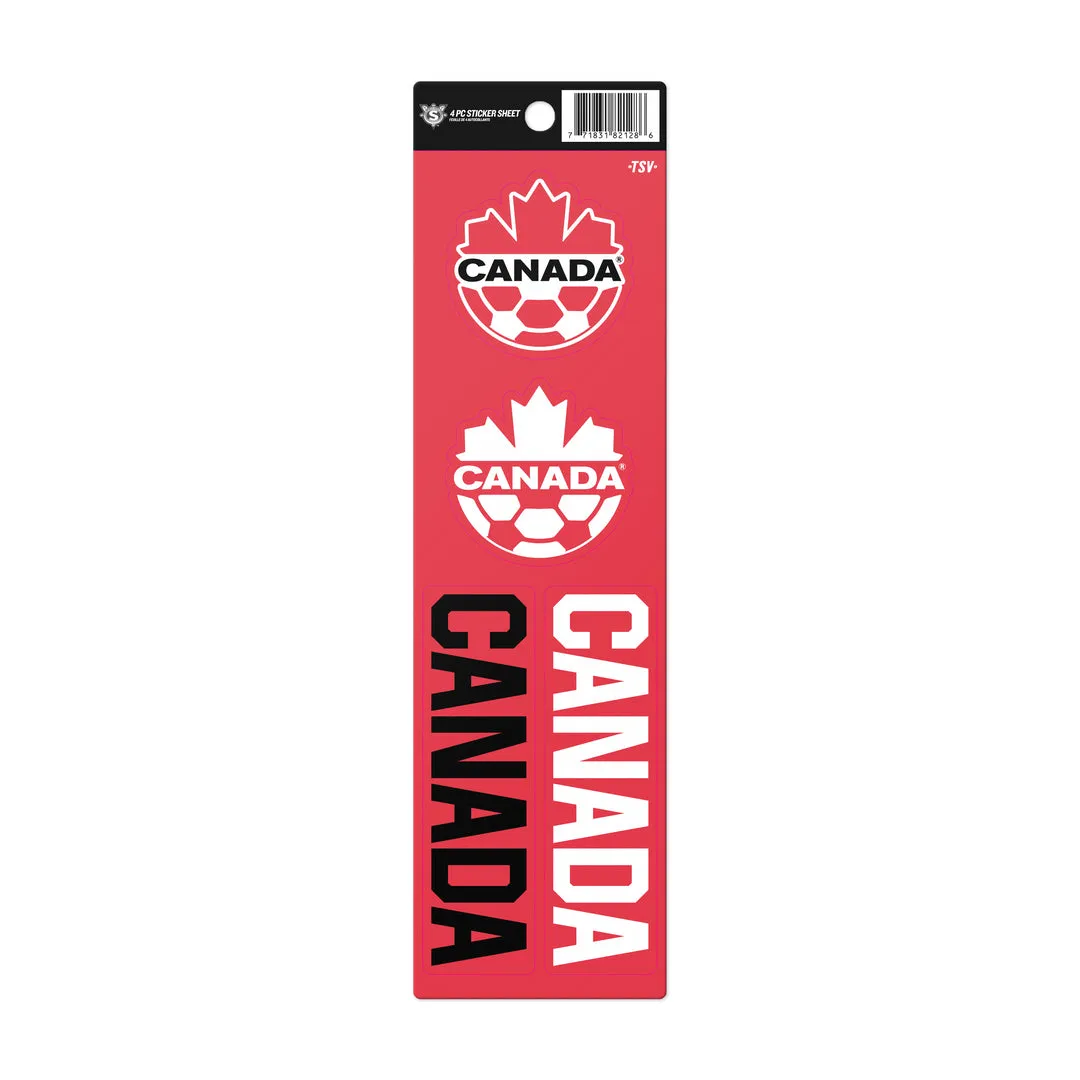 The Sports Vault Canada Soccer 4 Piece Sticker Set