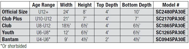 TOURNEY 3" PORTABLE ALUM GOALS (4.5' x 9')