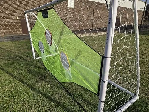 Vallerta® Soccer Goal 12x6Ft Portable Weatherproof PVC Frame with Carry Bag and SkillShot . (12'X6')